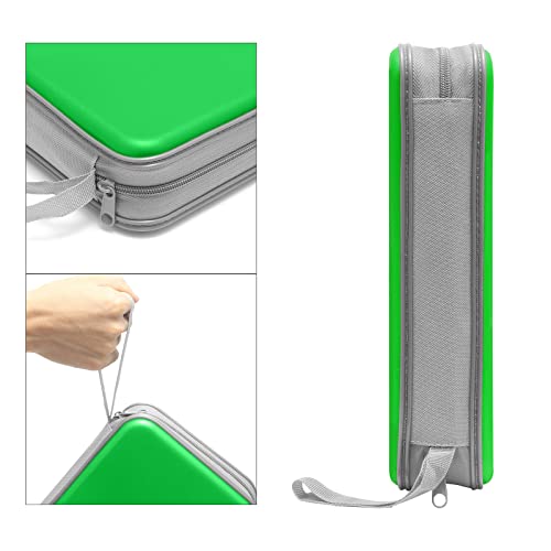 CD Case, Siveit DVD Case Holder 96 Capacity Hard Plastic CD DVD Disc Cases Storage Binder Wallet for Car Home Office Travel (Green) - color: Green