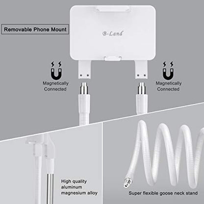 B-Land Cell Phone Holder, Universal Mobile Phone Stand, Lazy Bracket, DIY Flexible Mount Stand with Multiple Function - color: White