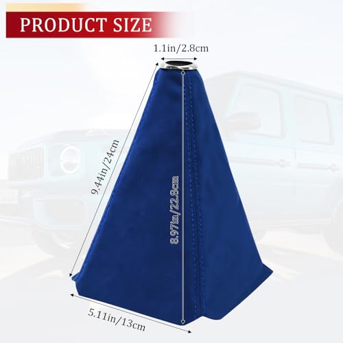 Car Shift Boot Cover, Stick Shift Cover, Suede Leather Manual Automatic Car Shifter Lever Knob Dust Protector, Dustproof Gear Shift Protection Sleeve Gaiter for Sedan Truck (Dark Blue) - color: Dark Blue