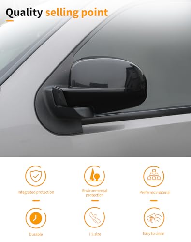 Black Fully Mirror Caps Covers Compatible with 2007-2014 Chevy Silverado GMC Sierra Avalanche Tahoe Suburban Yukon Escalade ESV Side View Door Mirror Cover Caps (Left Right) - color: Fully Caps Black