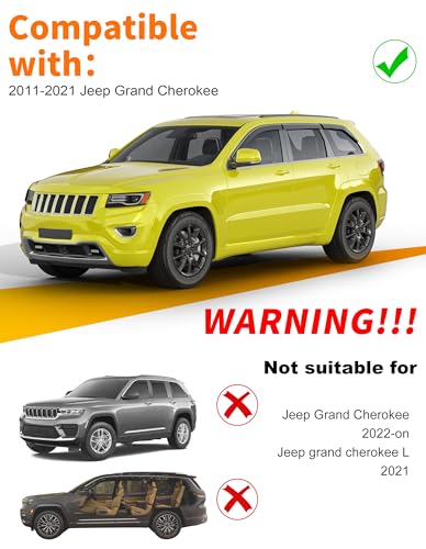 6-pcs Low-Profile Window Rain Guard for 2011-2021 Jeep Grand Cherokee Rain Guards Side Window Visors Extra-Thick Vent Visor Window Deflectors Tape-on Vent Shades Car Accessories - size: Fit for 2011-2021 Jeep Grand Cherokee