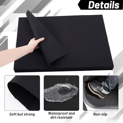 Breling 50 Pcs Disposable Floor Mats for Cars 15.7'' x 19.6'' Black Non Woven Fabric Automotive Floor Mats Protectors, Absorbent Non Slip Car Foot Pads, Vehicle Carpet for SUV, Truck, Wash, Detailing