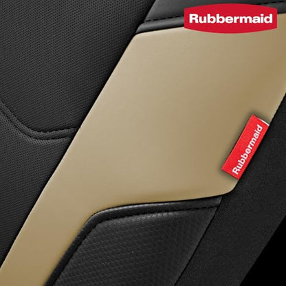 Rubbermaid Leather Car Seat Cover – Universal Front Seat Cover, Airbag Compatible, Easy to Install, Water-Resistant and Durable Automotive Seat Cover for Cars, Trucks, SUVs, Vans – Beige - color: Beige