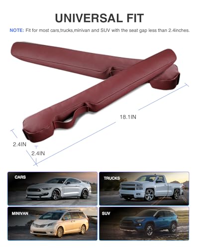 Leather Car Seat Gap Filler Universal for Car Truck SUV to Block The Gap Between Seat and Console Stop Things from Dropping 2 Sets Red, SGF02R - color: red