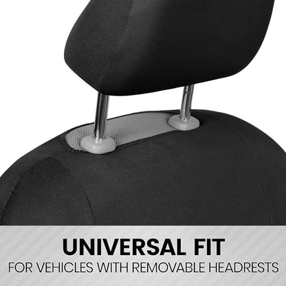 BDK PolyPro 2-Pack Front Car Seat Covers Set in Black/Black - Front Seat Covers for Cars Trucks Vans SUVs Sedans, Easy to Install Front Car Seat Cover Protection, Universal Fit Car Accessories - color: Black