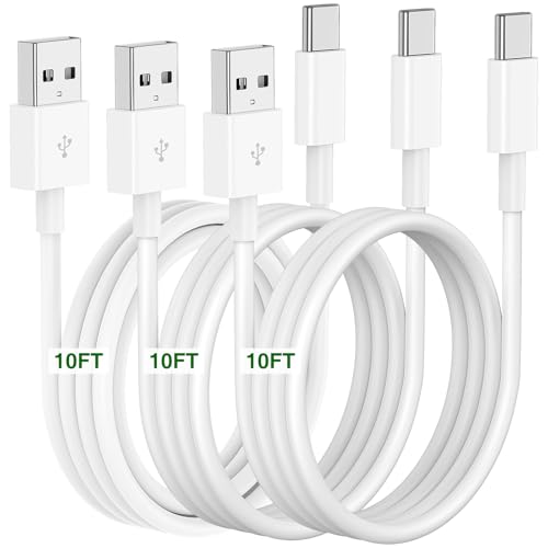 Car Carplay Cable for iPhone 17 16 15 Charger Cord,3 Pack 10FT Long USB A to USB C Cable for iPhone 17 Pro Max/16 Pro/15 Plus Charger,USB C Car Charger for Apple 17 Air/16 Pro Max/16e/15/iPad Pro - color: White, size: 10FT+10FT+10FT
