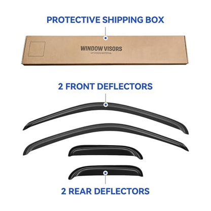 Window Visors Rain Guards Shield for 1995-2004 Toyota Tacoma Access Cab, Out-Channel Window Vent Wind Deflectors Visors Shades for 95-04 Tacoma Extended Cab - size: 1995-2004 Toyota Tacoma Access