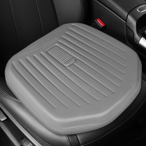 CAR PASS Premium Leather Car Seat Cushion, Comfort Memory Foam Driver Seat Cushion for Long Driving, Waterproof Non-Slip Seat Cushions for Cars, Truck, SUV, Office Chairs, Stadium, Gray ﻿ - color: Gray