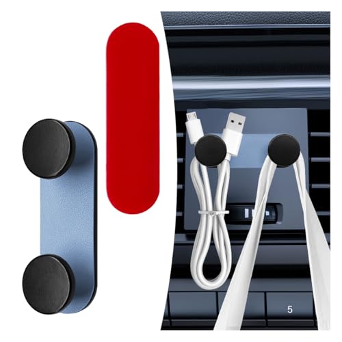 YoRise Small Car Hooks, Self-Adhesive Hanging Car Key Holder, Multifunctional Dashboard Storage Hooks, Universal Vehicle Organizer Accessories for Mask Charging Cable Earphone (Blue) - color: Blue