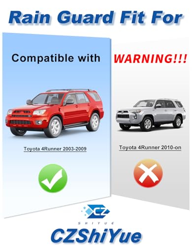 Tape-on Rain Guards Fit for 2003-2009 Toyota 4Runner Extra-Thick Window Rain Guard Window Deflectors Window Vent Visors Vent Shades Exterior Car Accessories-4PCS - size: Fit for 2003-2009 Toyota 4Runner