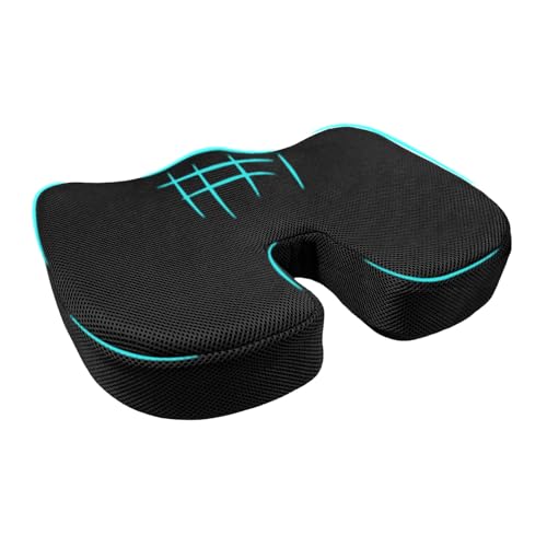 Car Seat Cushion, Memory Foam Cushion for Tailbone Pain & Sciatica Relief, Ergonomic Seat Cushion Comfortable Chair Relief Pillow for Car Office Wheelchair, car Accessories (Black, Mesh) - color: Black, Mesh