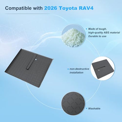 BIXUAN 2026 RAV 4 Wireless Charging Protective Mat for 2026 Toyota RAV 4 Wireless Charger Tray Pad Center Console 2026 RAV 4 Middle Console Interior Accessories - color: Black3