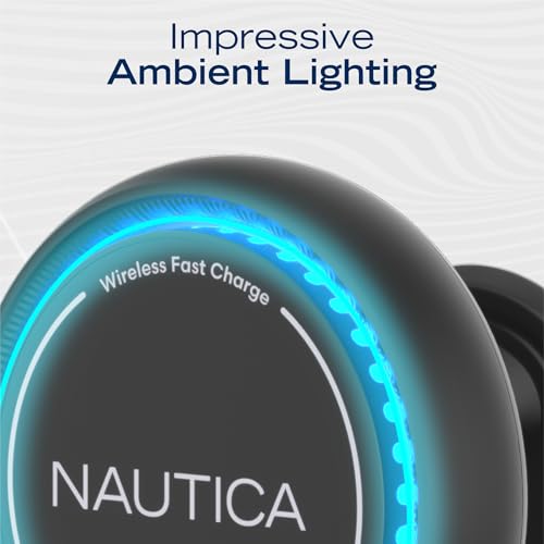 Nautica Turan QMAG Air - Wireless Magnetic Car Charger 15W with Cooling Fan and Ambient Light, Includes 4ft USB C Cable, Universal Phone Mount for iPhone 17, 16, Galaxy S25, S24, Pixel 10 and More