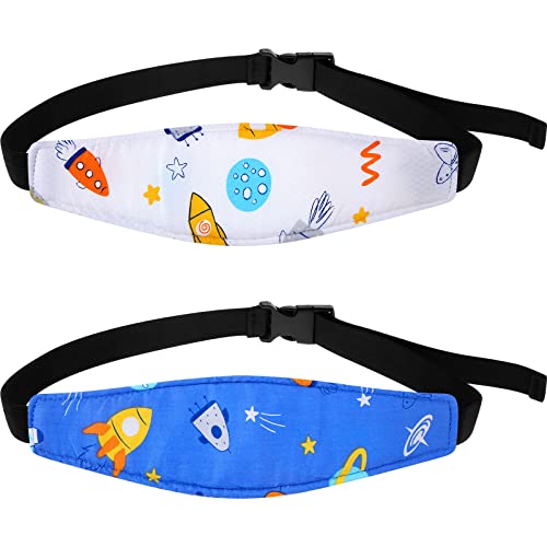 HESTYA 2 Pcs Carseat Head Support Toddler, Stroller Seat Headrest for Sleeping Traveling, Neck Relief Headband Strap for Kids Children Toddler Infant(Space) - color: Space