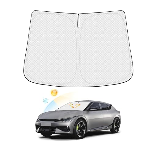 Canvcle Windshield Sun Shade for 2022-2025 2026 Kia EV6 Accessories Thicken 6-Layer Front Window Sunshade Cover Sun Visor Protector Foldable Block UV Rays Keep Vehicle Cool - size: 1PCS Kia EV6 2022-Present