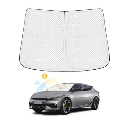 Canvcle Windshield Sun Shade for 2022-2025 2026 Kia EV6 Accessories Thicken 6-Layer Front Window Sunshade Cover Sun Visor Protector Foldable Block UV Rays Keep Vehicle Cool - size: 1PCS Kia EV6 2022-Present