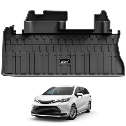 3W Cargo Mat Custom Fit for Toyota Sienna 2026-2021, TPE Trunk Mat for Sienna Car Accessories, Heavy Duty Cargo Liner (Only Fit Spare Tire) - size: 1. Toyota Sienna|21-25|Trunk Mat Fit Spare Tire