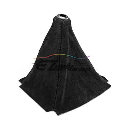 EZAUTO WRAP Universal Real Velvet Shift Knob Shifter Boot Cover Black with Black Stitches Genuine Leather MT at Sport - color: Velvet With Black Stitches