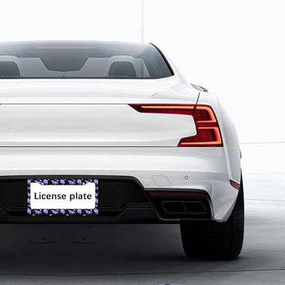 Butterfly Purple License Plate Frames 2pc Butterfly Purple License Plate Frames Butterflys Steering Wheel Cover Steering Wheel Cover Cars Aluminum with Fits Standard Us Ca Vehicles - color: Butterfly Purple
