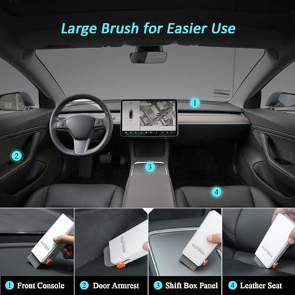 Edglete Car Screen Cleaner Spray and Wipe, Car Interior Cleaner Detailing Kit Screen Cleaning Tool for Touchscreen Display Dashboard, Car Detailing Brush for Tesla Jeep BMW Honda Benz Chevy
