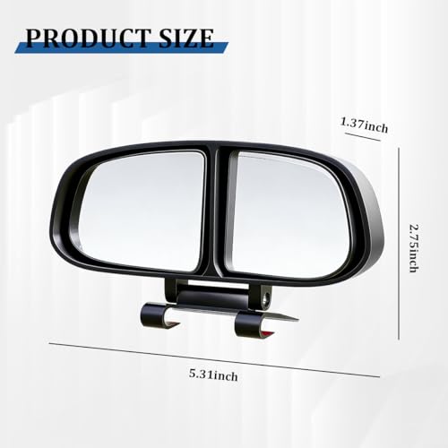 Car Blind Spot Mirror, HD Glass Frameless Convex Wide Angle 360 Degree Adjustable Side Mirror Blindspot, Automotive Exterior Rearview Glass, Universal for Vehicles - size: 1PC