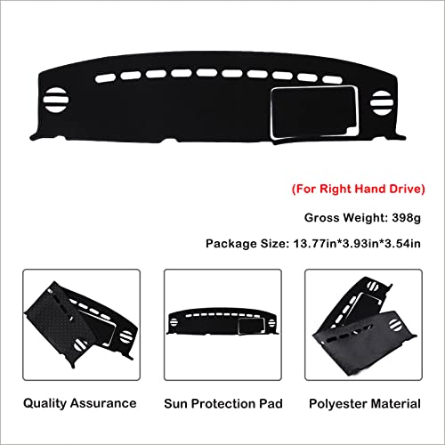 Aunginsy Car Dashboard Cover Mat Compatible with Toyota FJ Cruiser 2007-2021 SUV Dashboard Dash Cover Nonslip Black Mat Sun Pad Dash Carpet Sunshade Glare UV Rays Protector Car Interior Accessories - color: Black(RHD)
