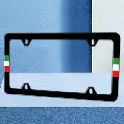Italy Flag License Plate Frame Italian Flag License Plate Holders Funny Nation Auto Accessory Bracket Stainless Steel License Plate Frames with Screws for Women Men 6x12 Inch 4 Holes - color: Italy Flag