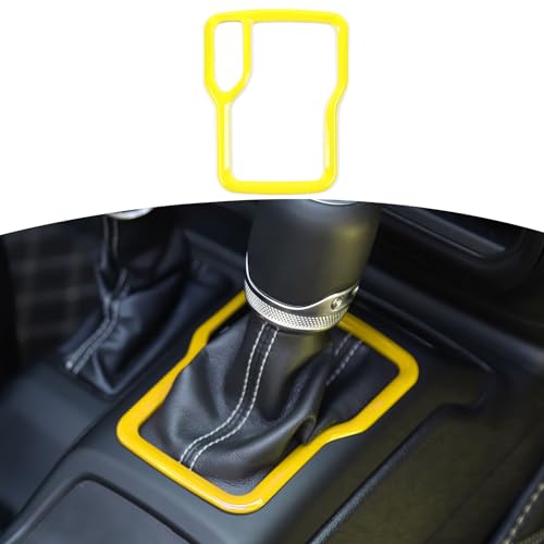 RT-TCZ for Wrangler JL Yellow Gear Shift Trim Cover Frame for Jeep Wrangler JL JLU Gladiator JT 2018-2024 Yellow Interior Accessories - color: Yellow