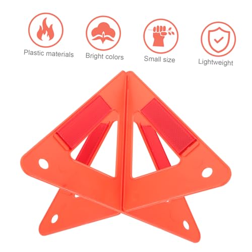 ULTECHNOVO 2sets Reflective Safety Triangles for Car Roadside Emergency Warning Signs High Visibility Compact Storage for Vehicles