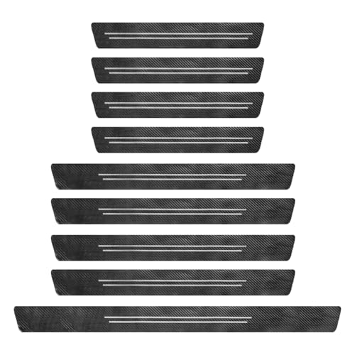 9 PCS Car Door Sill Protector, Waterproof Carbon Fiber Style Car Door Entry Guard Sill Protector, Anti-Scratch Door Threshold Strips Stickers for Most Vehicles, Car Accessories - color: 9 PCS
