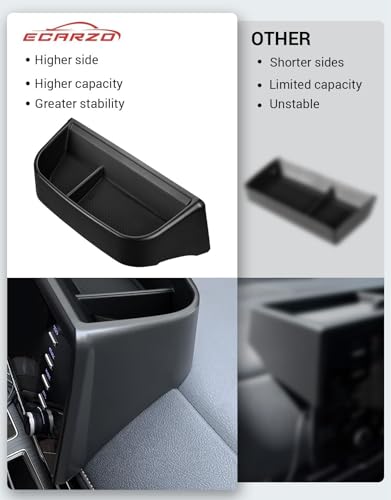 Ecarzo Dash Tray Phone Holder Compatible with 2021-2024 Toyota Sienna Interior Accessories, Hidden Storage Organizer Behind Screen Sunglass Tissue Holder（Not Fit 2025 Sienna） - size: Toyota Sienna 2021-2024 Behind Screen Tray