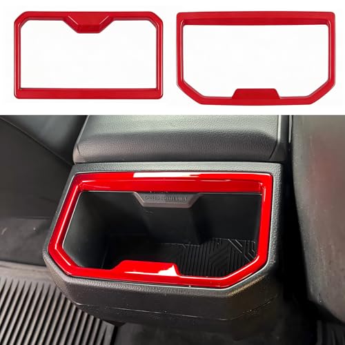 ABS Front Rear C u p Holder Frame Cover for Toyota Tacoma 2024 2025 2026 Interior Accessories Center Console Decor Trim (Dark Red, Front & Rear C u p Trim Cover) - color: Dark Red, size: 2 x Only For Tacoma C u p Frame
