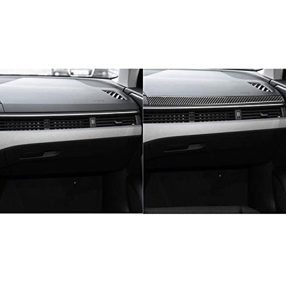 NVCNX Real Carbon Fiber Compatible With Audi B9 A4 S4 2017-2025 / A5 S5 RS5 2018-2025 2019 2020 2021 2022 2023 2024 Car Dash Co-pilot Side Panel Strip Cover Sticker Decal Interior Trim Accessories 1PC - color: Dash Co-pilot Side Panel Strip