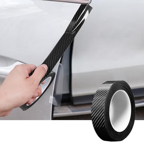 Automotive Car Door Edge Entry Guards Door Sill Protector Strip 5D Carbon Fiber Vinyl Wrap Film Paint Threshold Scuff Plate Protectors Anti-Collision for Most Vehicles (Black, 1.2in*33FT) - size: 1.2in*33FT