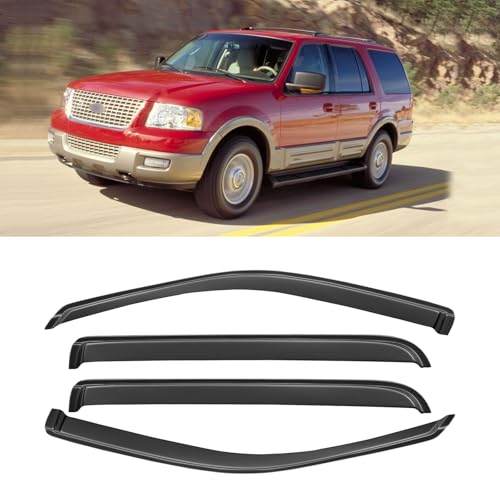 Window Rain Guards for 2002-2010 Ford Explorer/Mercury Mountaineer, Window Visor Guard Vent Wind Shade Deflector Rain Shield Protector Sun Visor for 2003-2010 Lincoln Aviator, Outside-Mount, 4PCS - size: For 02-10 Explorer/ Mountaineer