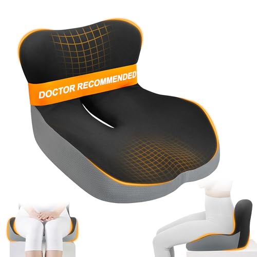 Allaboutsla Memory Foam Car Seat Cushion with Lumbar Support, L-Shaped Ergonomic Design for Long Driving, Pressure-Relief Comfort for Car, SUV, Semi Truck & Office Chair