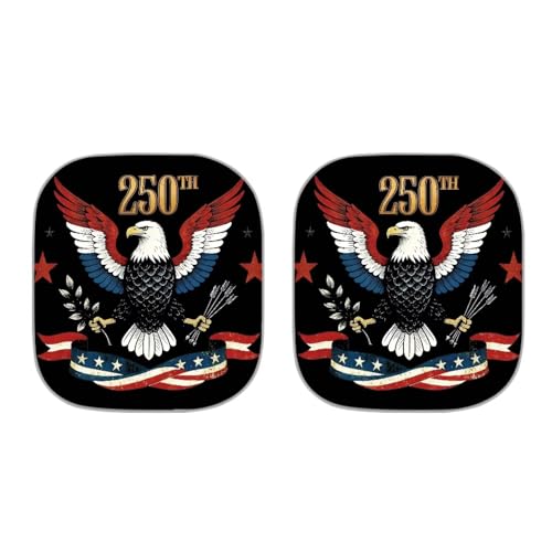 AFPANQZ 250th Eagle Print Car Visor Sun Protection Foldable Windshield Front Window Cover, Sun Shades Universal Fit for Car Auto Sedan Truck SUVs Travel Outdoor - color: 250th Eagle Print