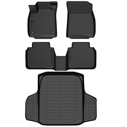All Weather Floor Mats Cargo Mat Fit for Honda Accord(Include Hybrid) 2023 2024 2025 2026 TPE Rubber Liners All Season Guard Odorless Anti-Slip Floor Mats Cargo Liner - size: accord|2023-2026|floor+cargo mats