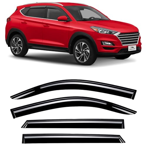 Voron Glass Tape-on Extra Durable Rain Guards for Hyundai Tucson 2016-2021, Window Deflectors, Vent Window Visors, 4 Pieces - 120036 - color: For Tucson 16-21
