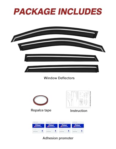 Outside-Mount Window Rain Guards Fit for 2020 2021 2022 2023 2024 2025 Subaru Outback, Extra Durable Window Visors Wind Deflector Dark Smoke Vent Shades Car Tape-on 4-pcs with Thicker - size: Fit for 2020-2025 Subaru Outback