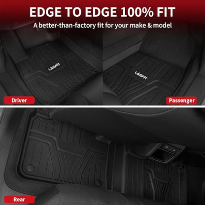 LASFIT Floor Mats for Honda Pilot 2023 2024 2025 2026 (7&8 Seats), All Weather Custom Fit TPE Odorless Anti-Slip Floor Liner 1st & 2nd & 3rd Row, Black - style: 7）For Honda Pilot | 2023-2026 | 1st & 2nd & 3rd