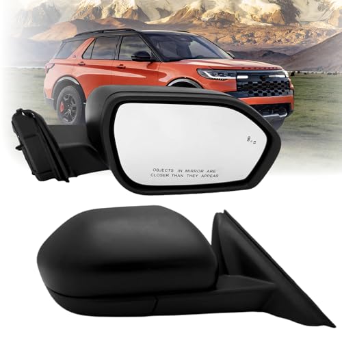Passenger Side Mirror Compatiable With 2020-2025 Ford Explorer With Heated Power Glass Blind Spots Puddle Light Manual Folding Without Turn Signals 8-Pins - color: 8-Pins, size: Passenger Side