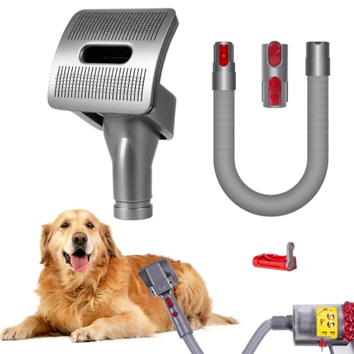 Pet Grooming Kit Compatible with Dyson V7 V8 V10 V11 V15 Vacuum Cleaner,Dog Brush Vacuum Attachment with Extended Vacuum Hose & Trigger Lock,Suitable for Small Dogs or Cat Quiet Personality - color: Pet Grooming Kit Suitable for Small Breed Dogs or Cat