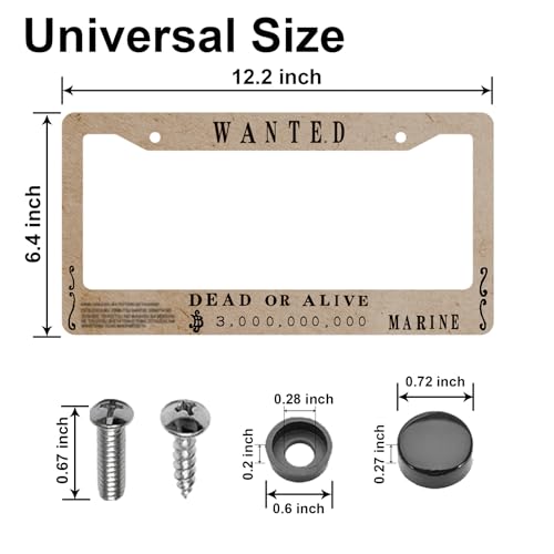 Anime License Plate Frames，Anime Car Accessories for Women & Men，Cute License Plate Holder，Aluminum License Plate Frame Fits Standard US Vehicles Size 12.2 x 6 Inch