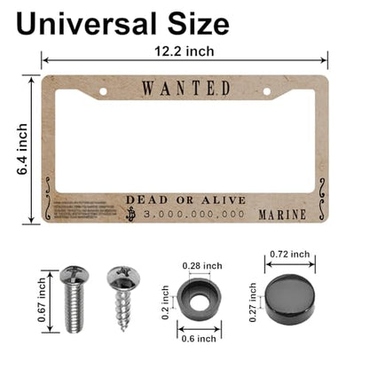 Anime License Plate Frames，Anime Car Accessories for Women & Men，Cute License Plate Holder，Aluminum License Plate Frame Fits Standard US Vehicles Size 12.2 x 6 Inch