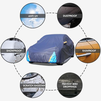 Tesla Model Y Car Cover Waterproof All Weather, 6 Layers Outdoor Full Exterior Cover Rain Sun UV Snowproof Protection with Zipper Cotton, Mirror Pocket and Charging Port - style: Model Y