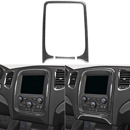 NVCNX Real Premium Carbon Fiber Accessories for Dodge Durango 2014-2020 2015 2016 2017 2018 2019 Car Dash Board Dashboard Infotainment System Panel Cover Interior Trim Sticker Decal 2PCs - color: 2014-2020 Dash Infotainment System Panel Trim