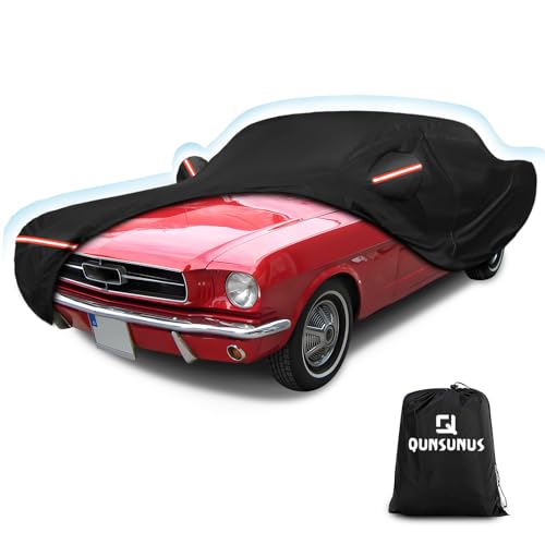 QUNSUNUS 6 Layer Car Cover for Ford Mustang 1964-1968 Waterproof All Weather 420D Windproof for Ford Mustang Car Cover Hail Protection with Zipper - color: for Mustang 1964-1968 Car Cover