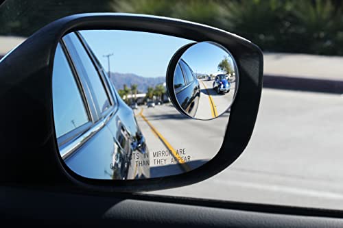 Blind Spot Mirrors for Cars - by Safe View Company - Change Lanes w Confidence - Made from Real Convex Glass - Long Lasting - Easy Peel & Stick (Halo XL) - size: Halo XL