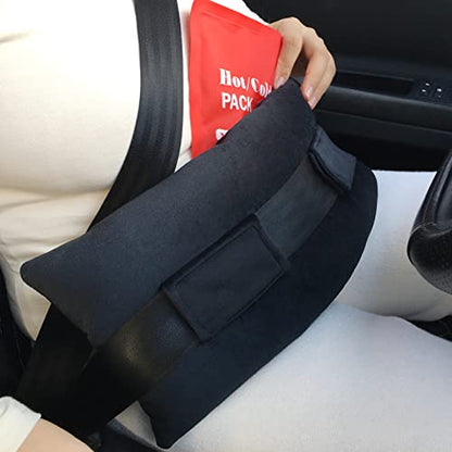 Hysterectomy Pillow Abdominal Post Surgery Pillows with Pocket Comfort for Ice Heat Packs Tummy Tuck Belly Incision Recovery Seatbelt Gifts Women Patients (Black) - color: Black